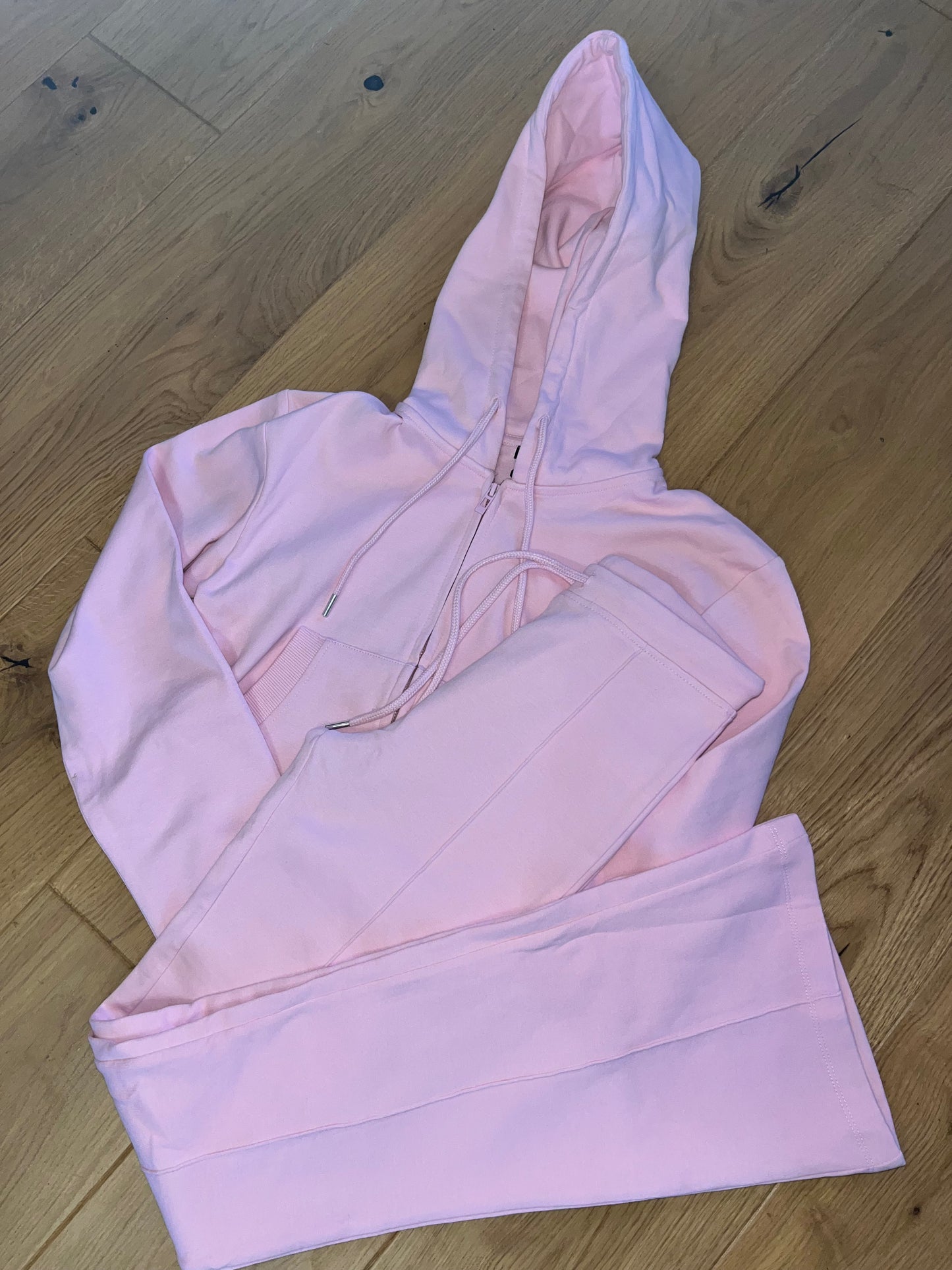 Cropped hoodie and high waisted scuba flare set