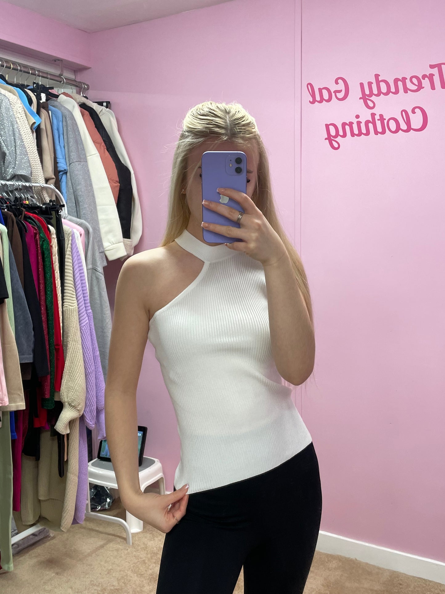 One shoulder full length tops