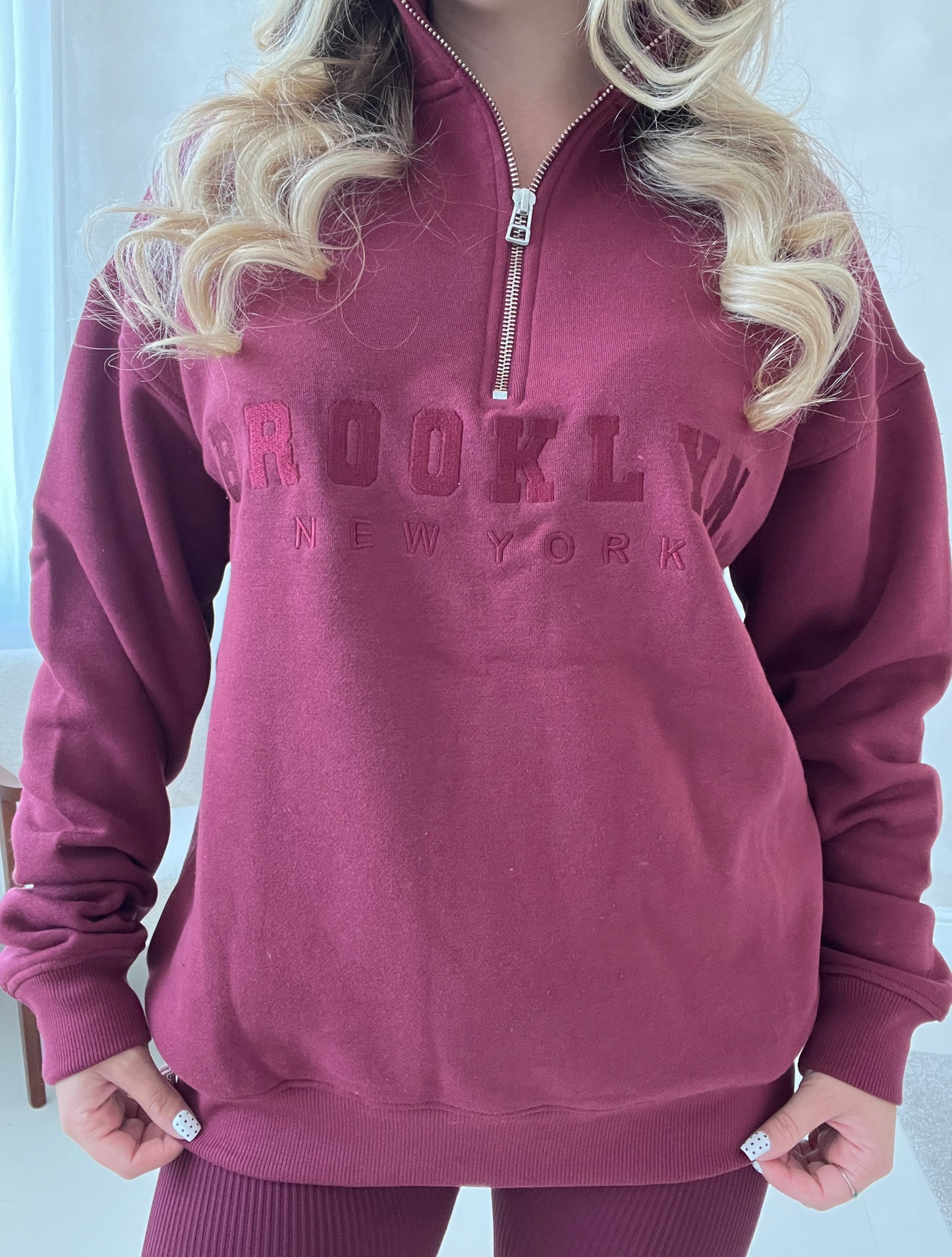 Brooklyn New York quarter zip jumper