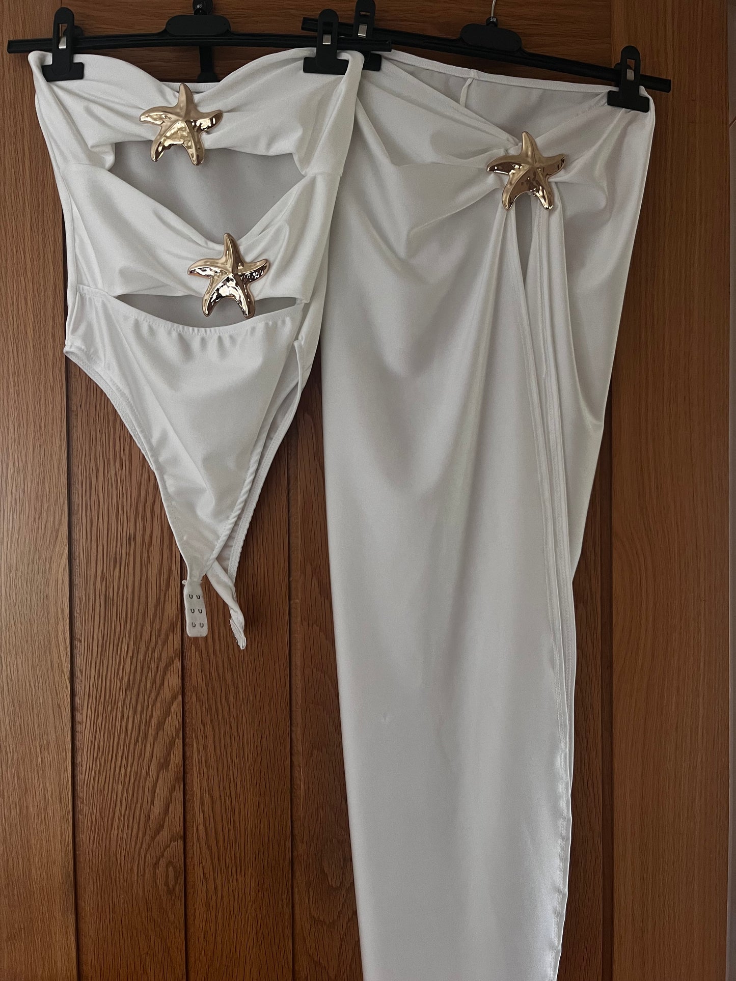 Slinky starfish cut out bandeau bodysuit and starfish split skirt set