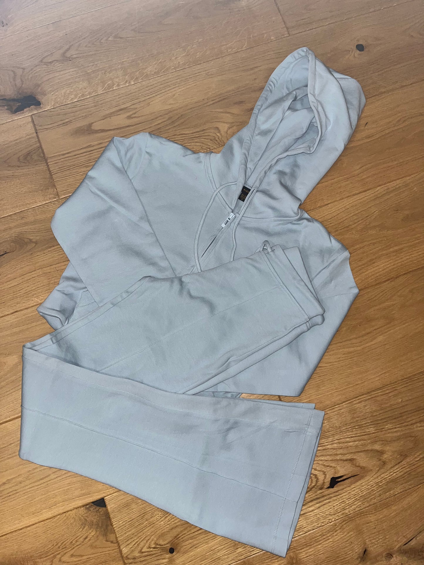 Cropped hoodie and high waisted scuba flare set