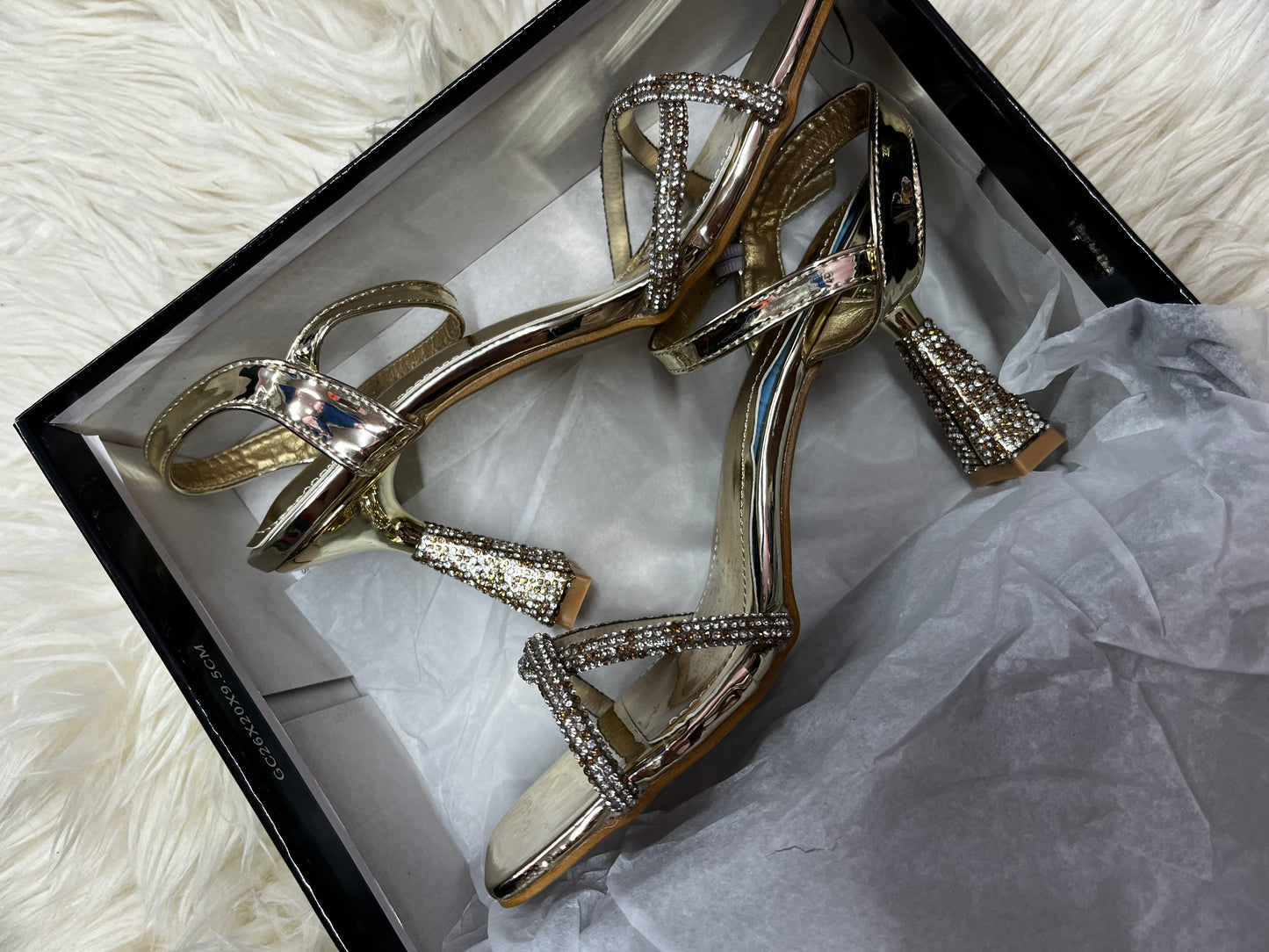 Sparkly gold heels