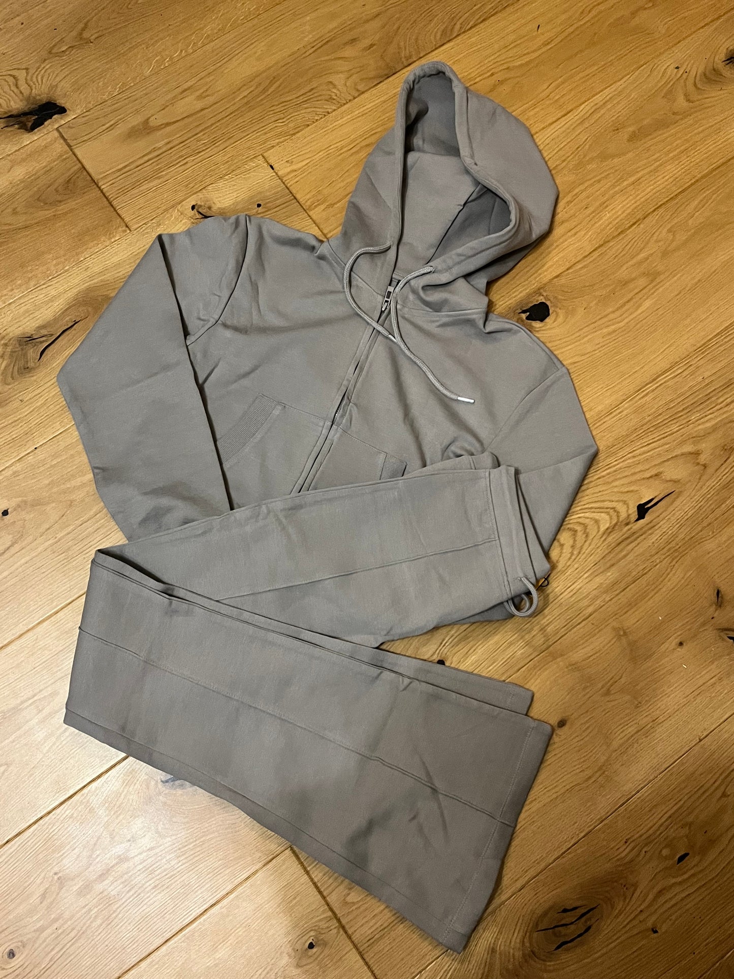Cropped hoodie and high waisted scuba flare set
