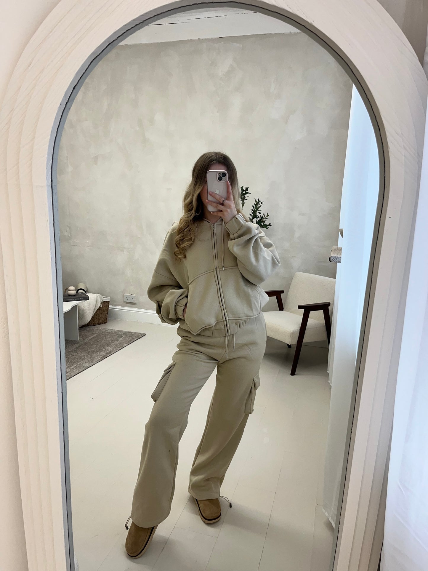 Zip up cargo style hoodie and adjustable jogger set