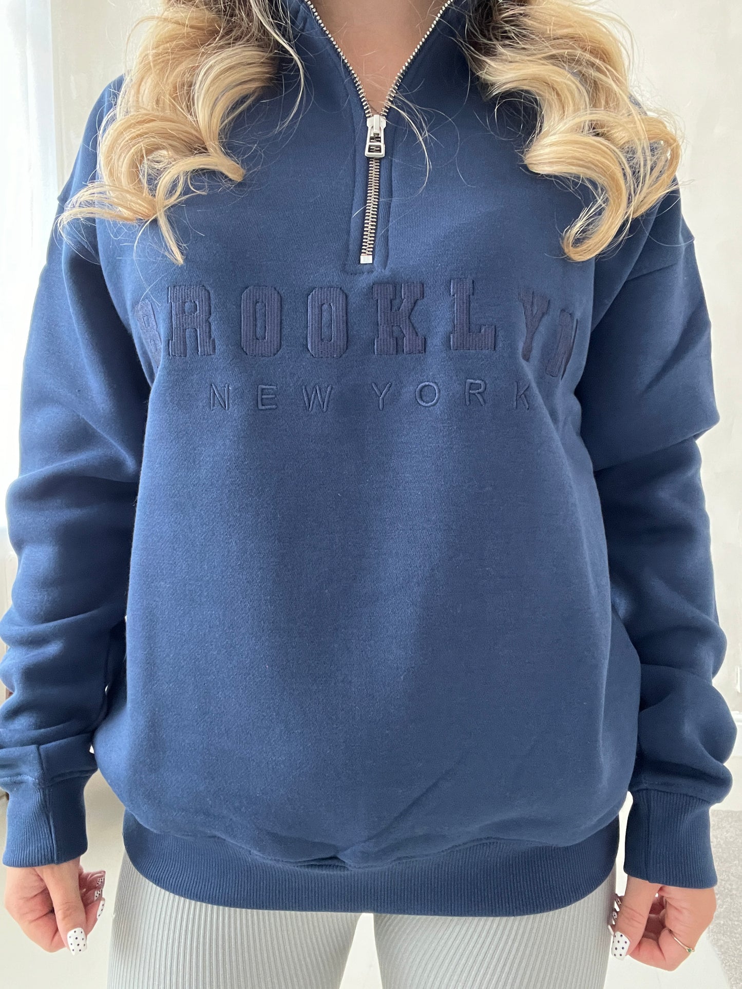 Brooklyn New York quarter zip jumper