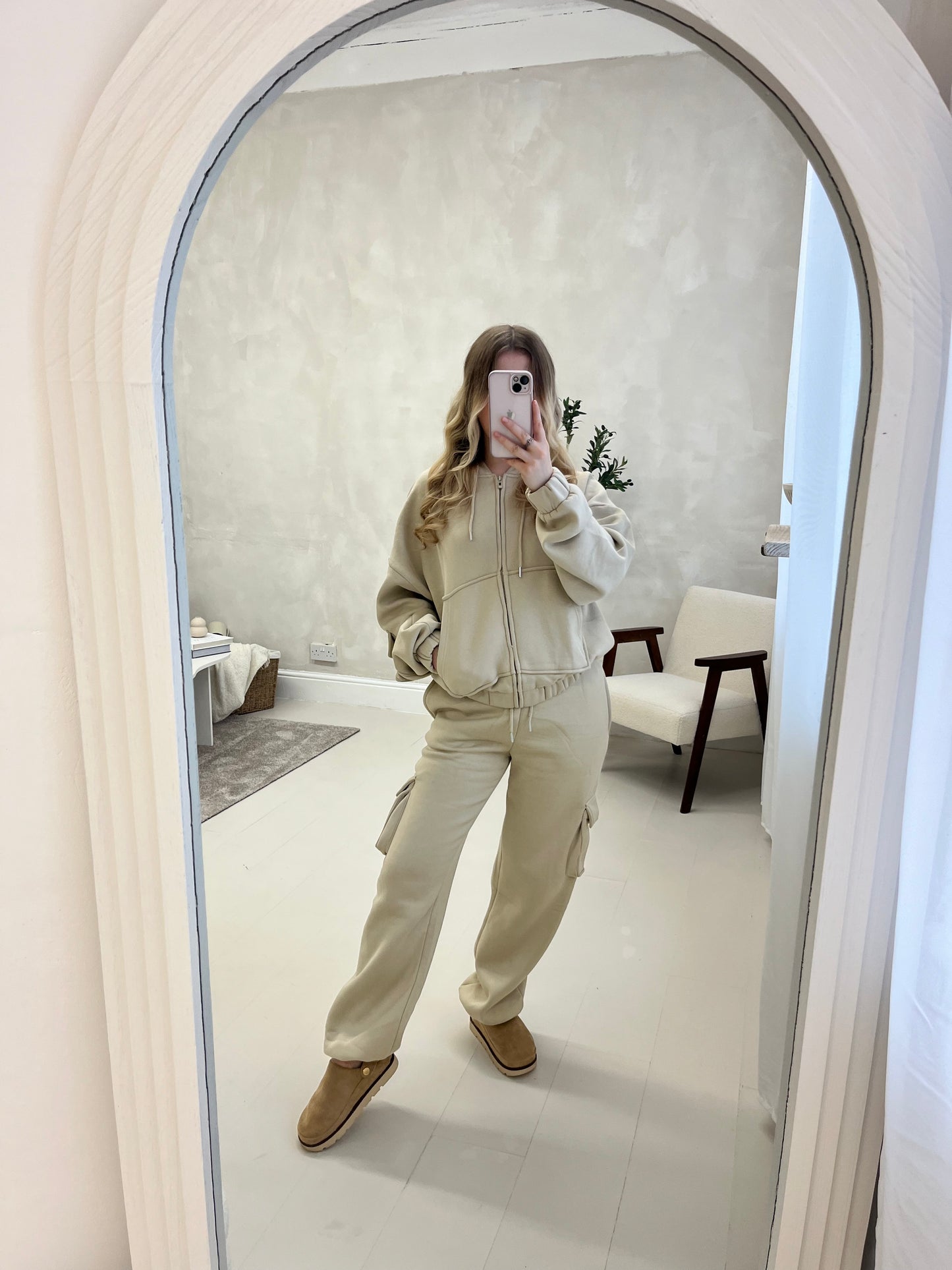Zip up cargo style hoodie and adjustable jogger set