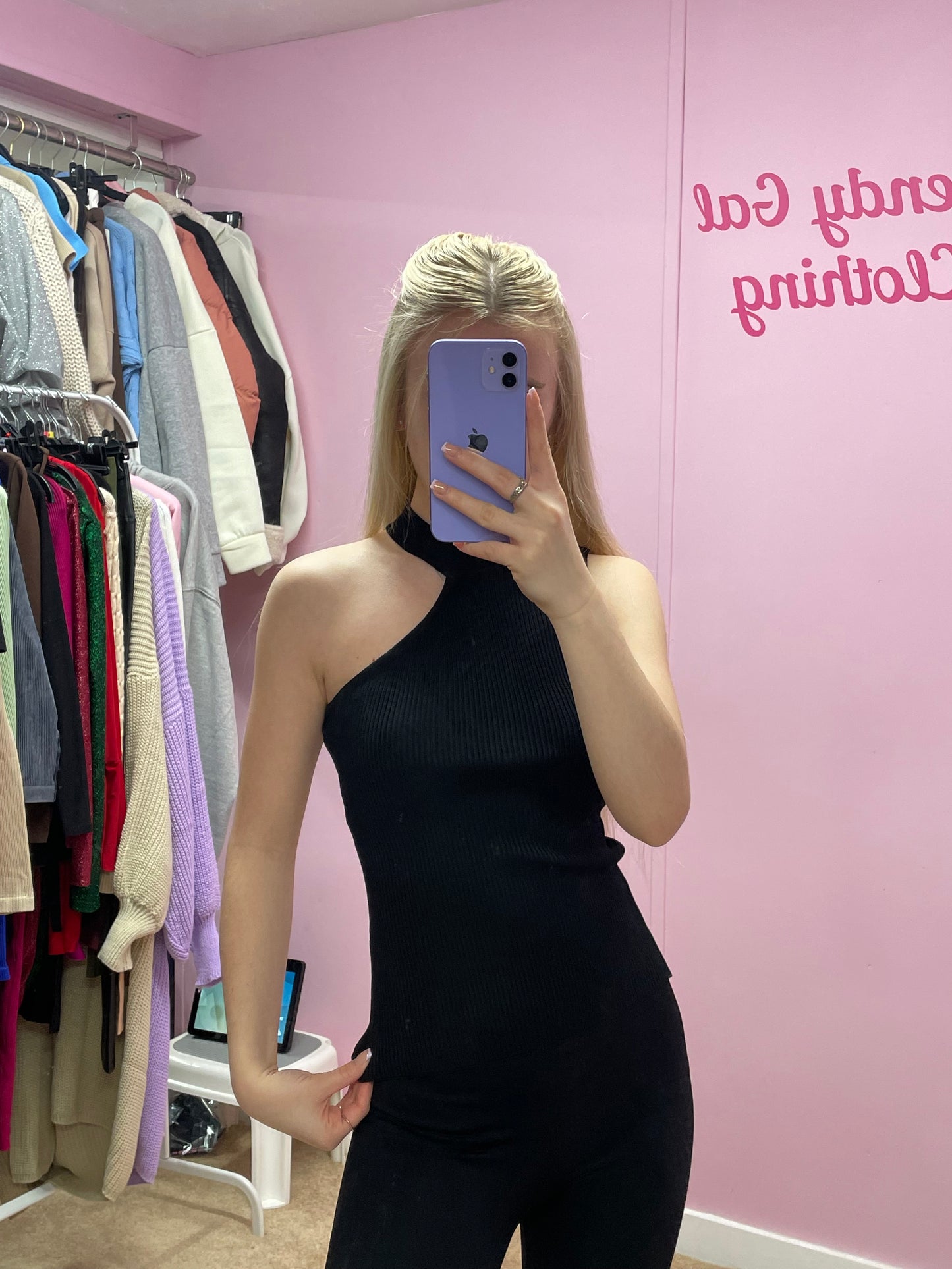 One shoulder full length tops