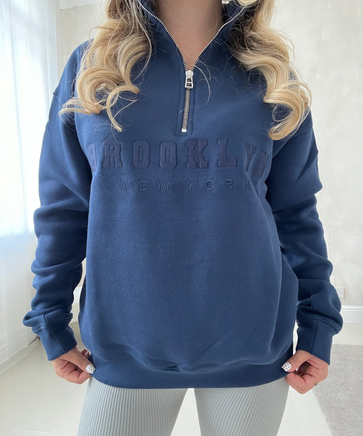 Brooklyn New York quarter zip jumper