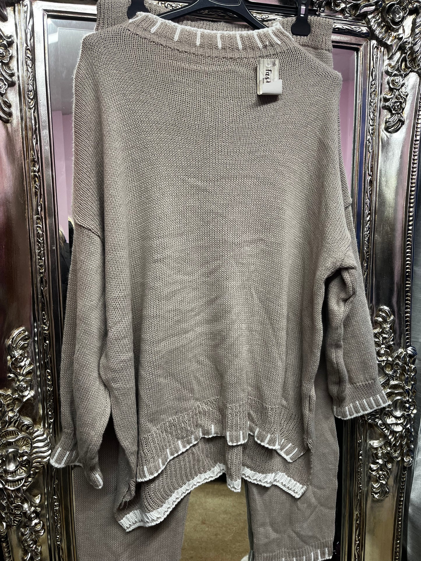 Plus size knitted jumper and trouser set