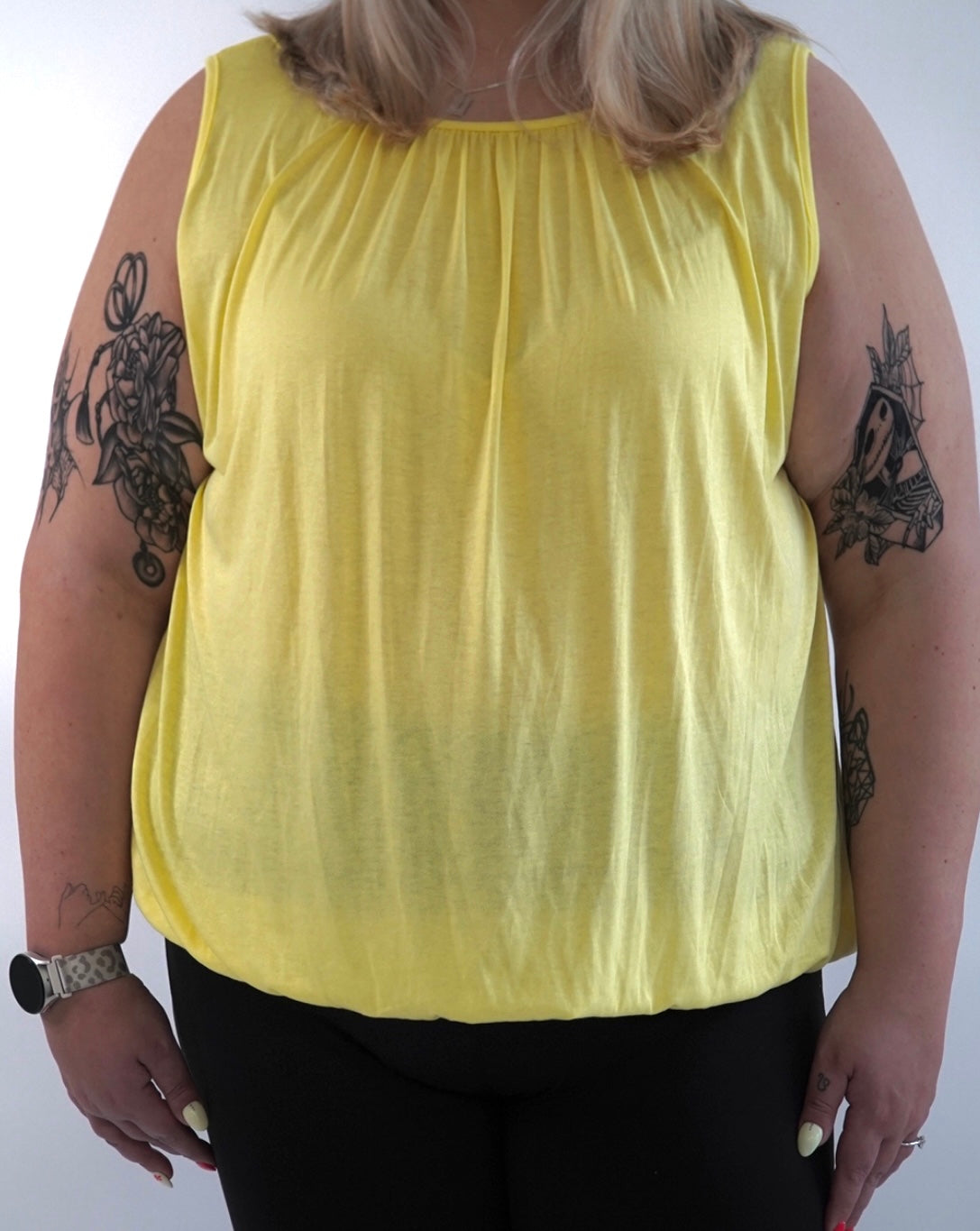 Bubble hem sleeveless top
