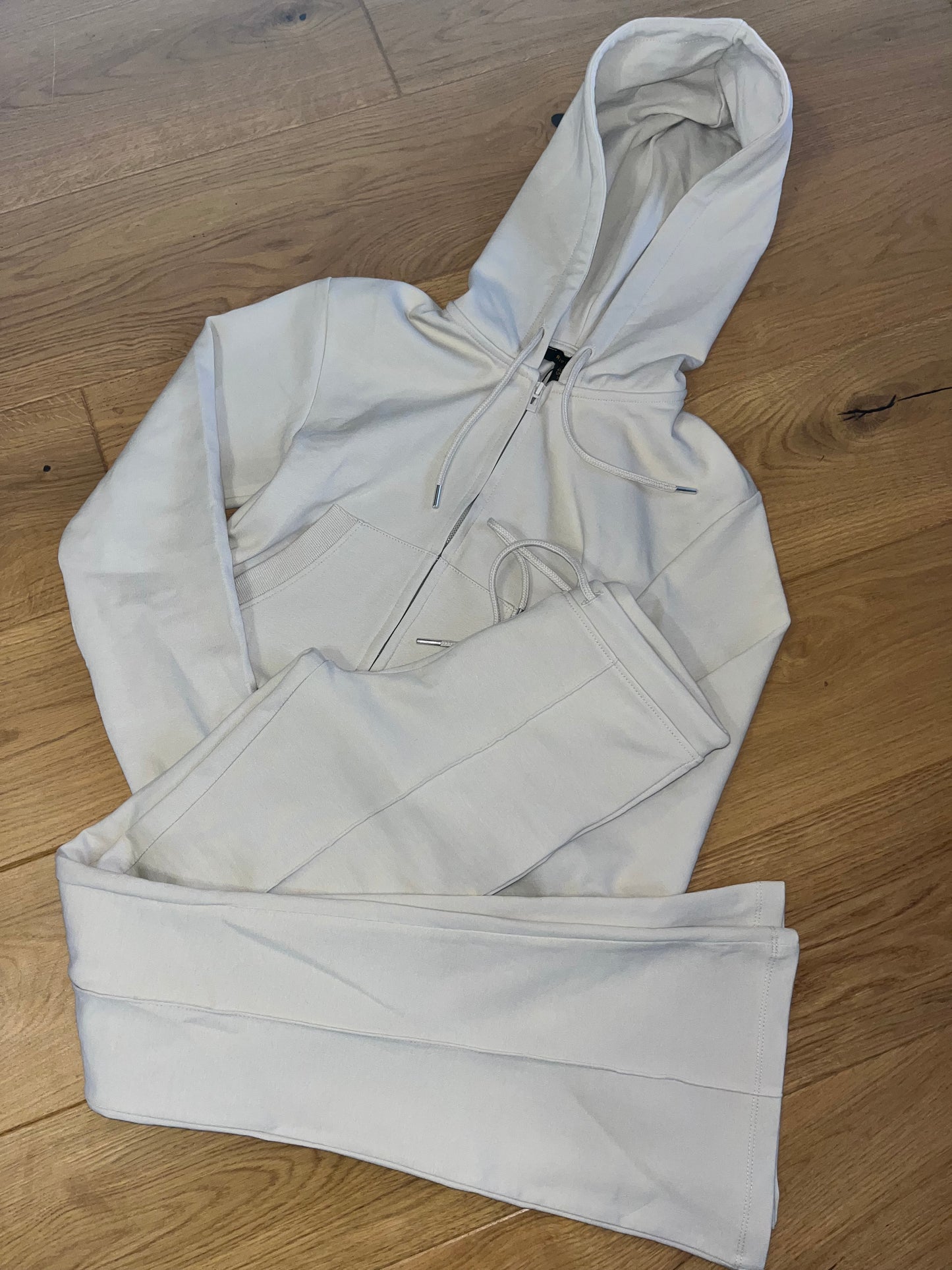 Cropped hoodie and high waisted scuba flare set