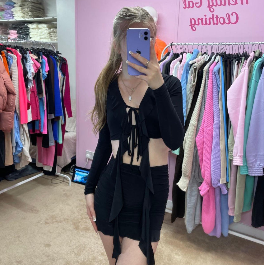Talia two piece skirt and cardigan set