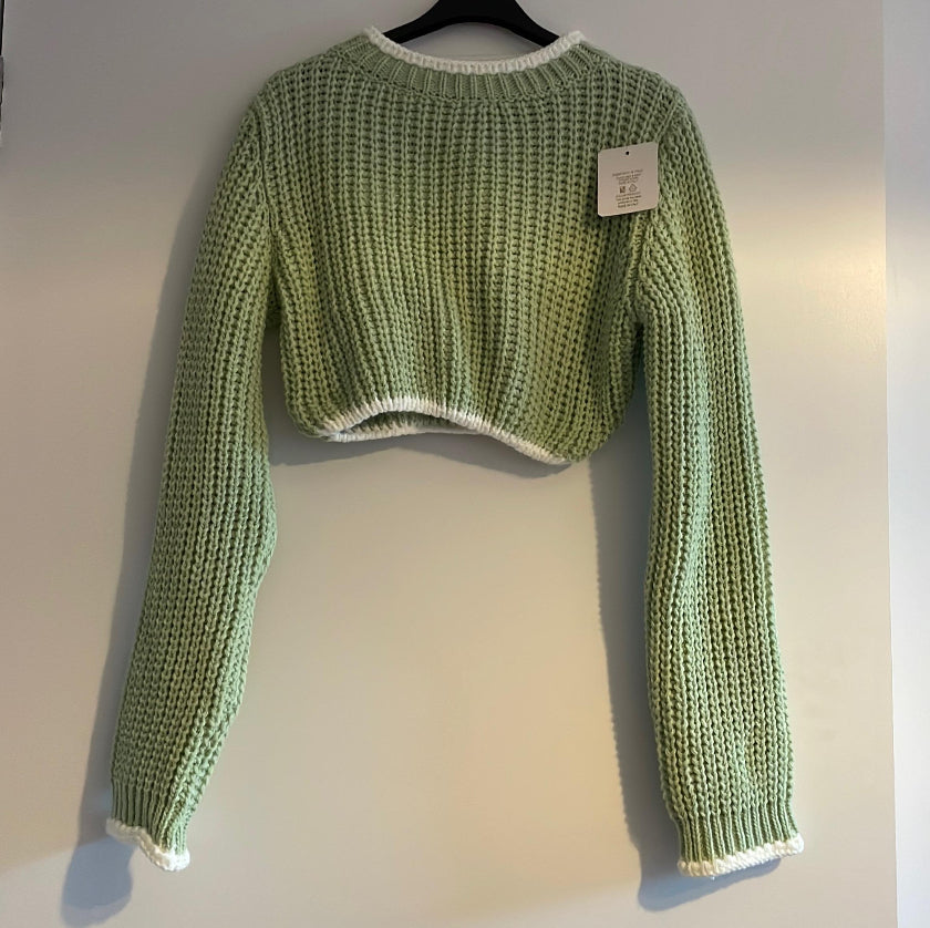 Cropped Caitlin long sleeve knitted top