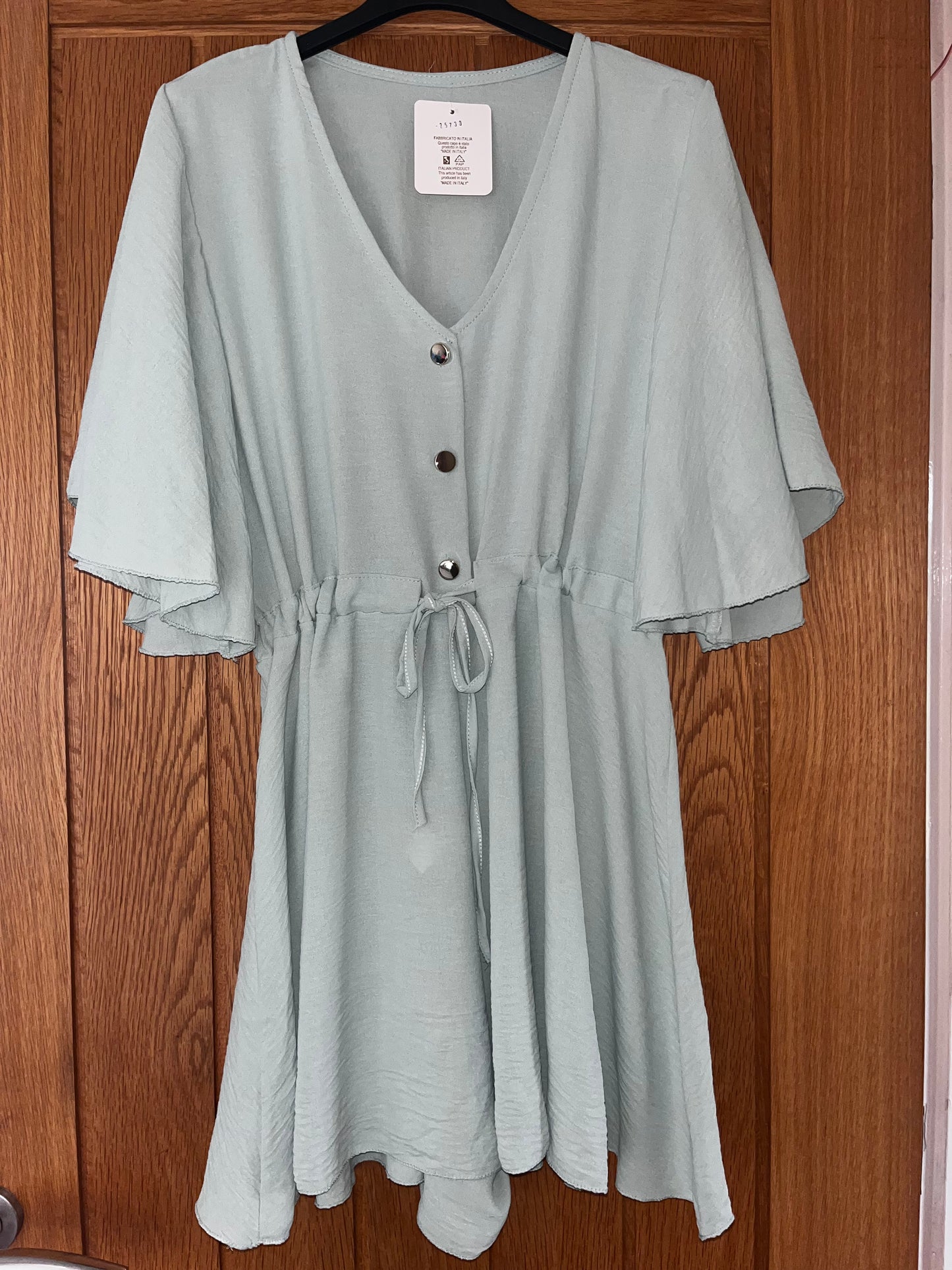 Three button detail elasticated pull in playsuits