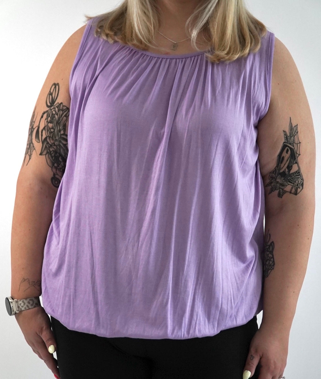 Bubble hem sleeveless top