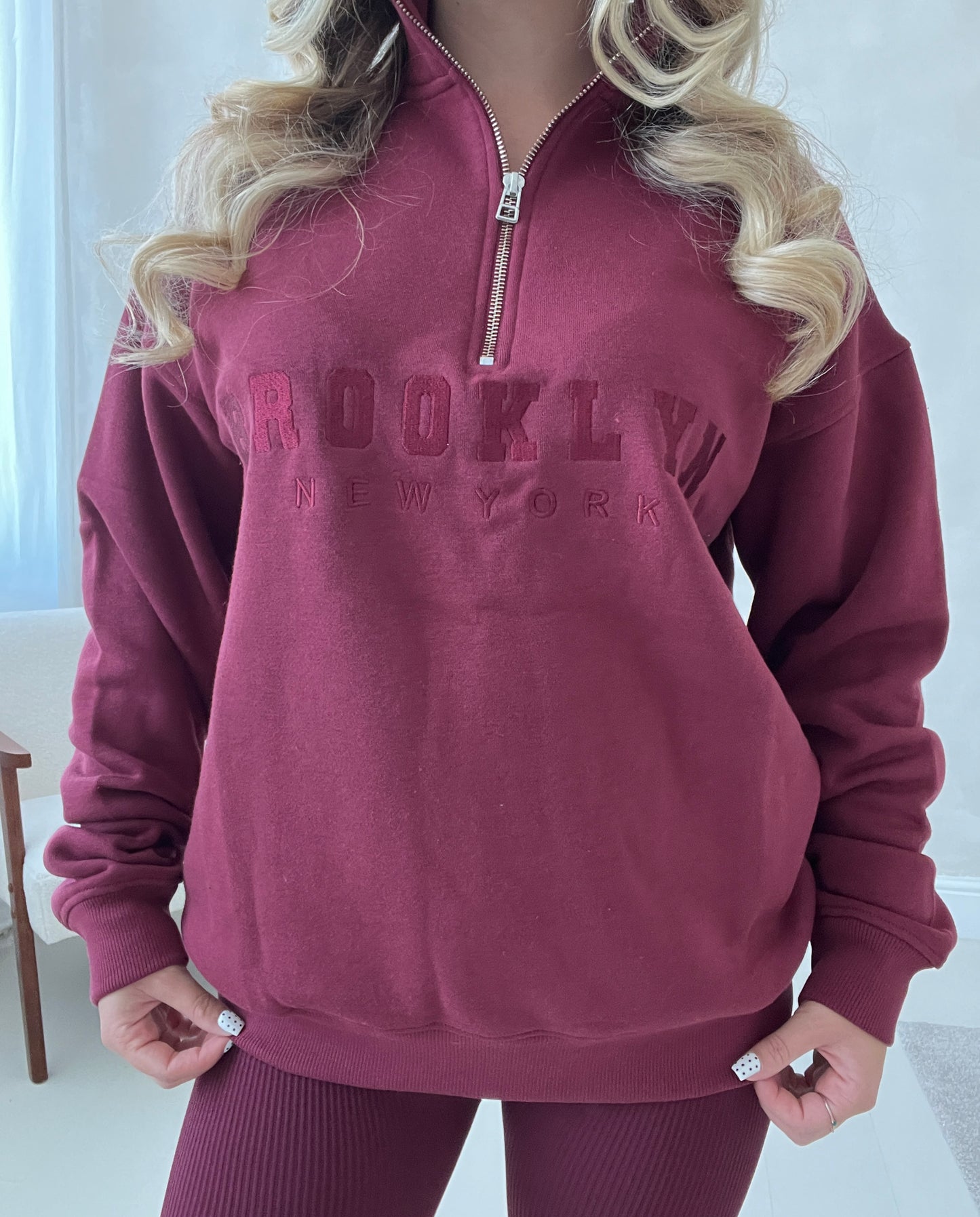 Brooklyn New York quarter zip jumper