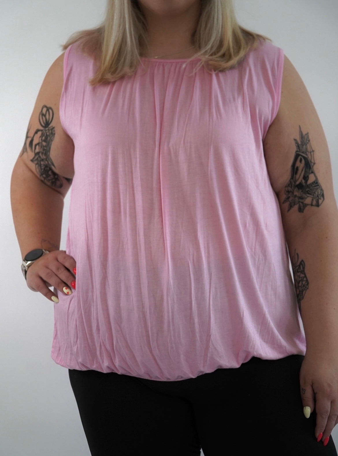 Bubble hem sleeveless top