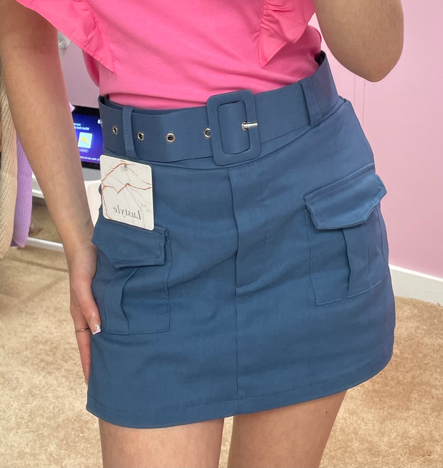 Cargo style belted skorts