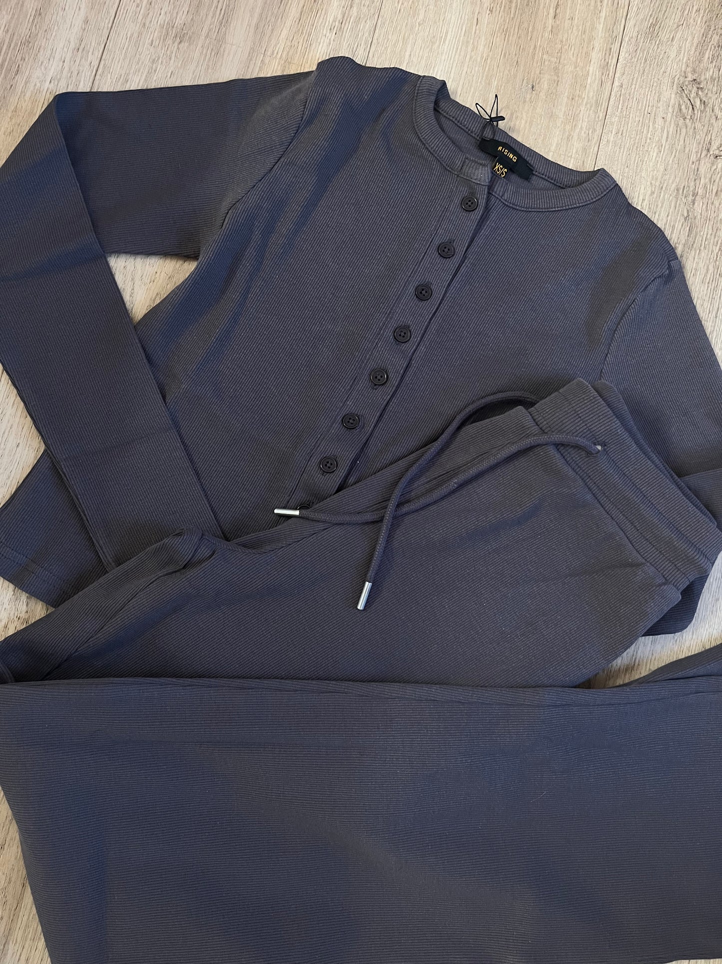 Ribbed button up loungewear set