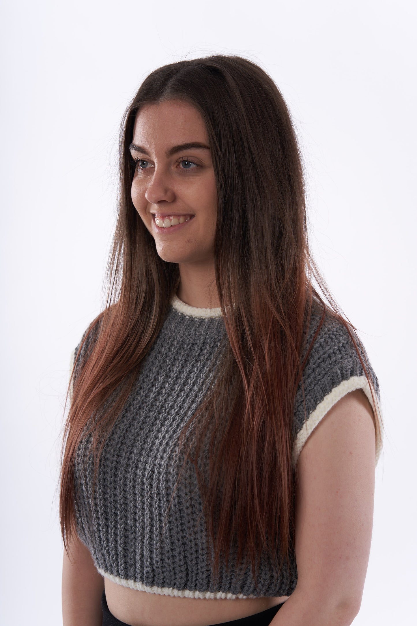 Cropped Caitlin knitted short sleeve top