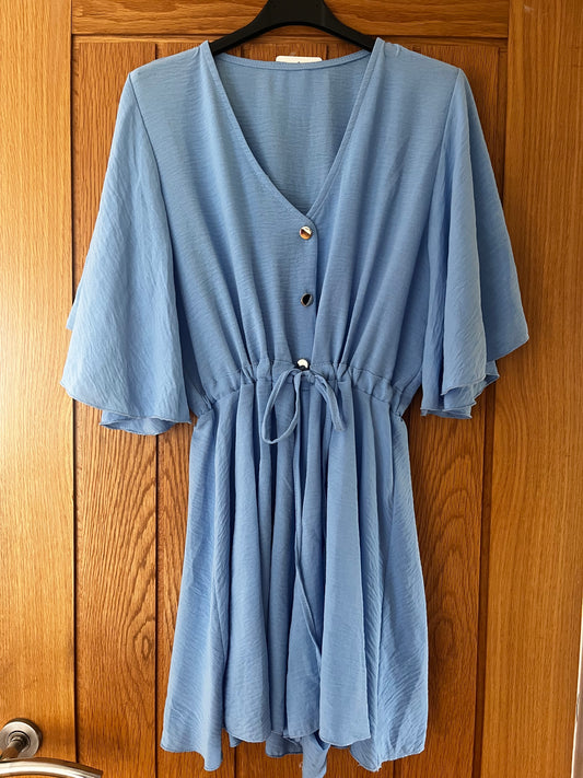 Three button detail elasticated pull in playsuits