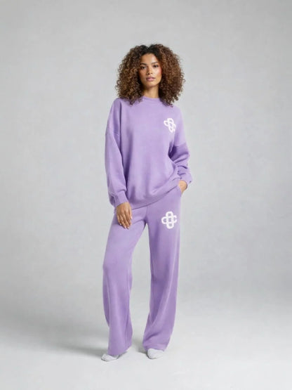 Knitted comfy oversized jumper and trouser tracksuit set