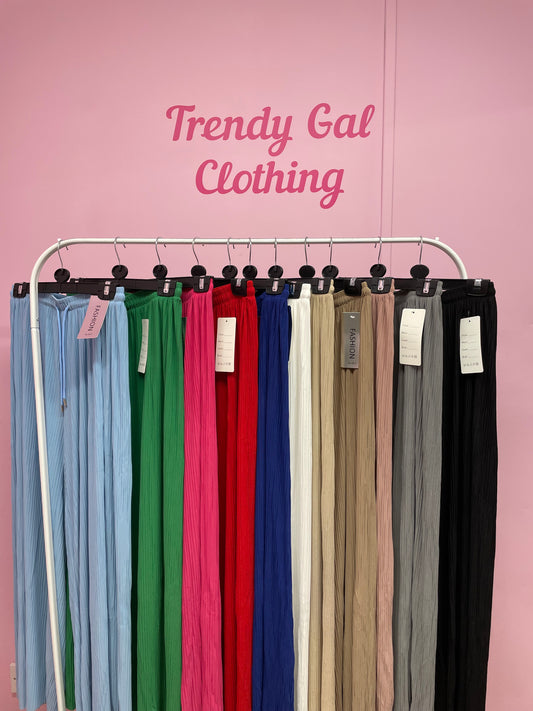 Wide leg cuttable elasticated trousers