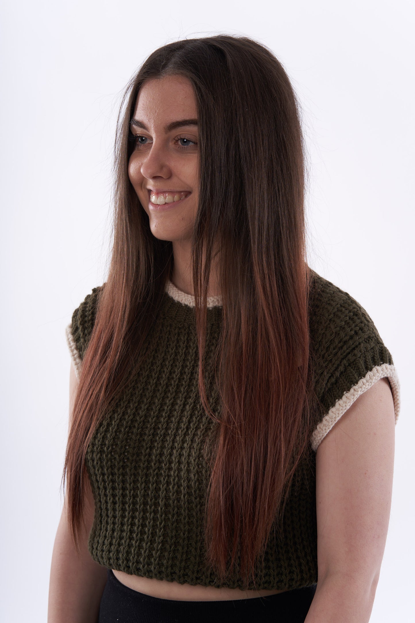 Cropped Caitlin knitted short sleeve top