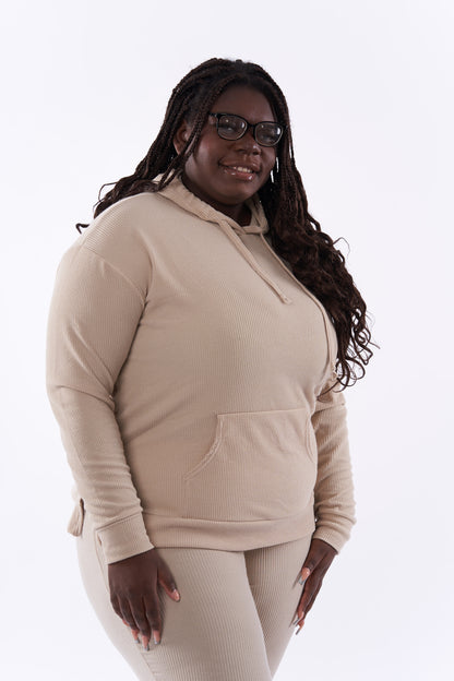 Flared trousers and hooded top set