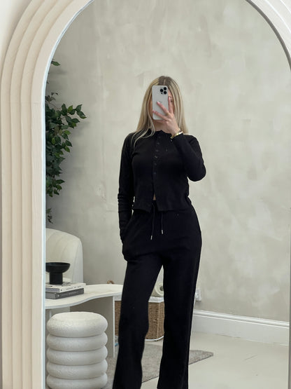 Ribbed button up loungewear set