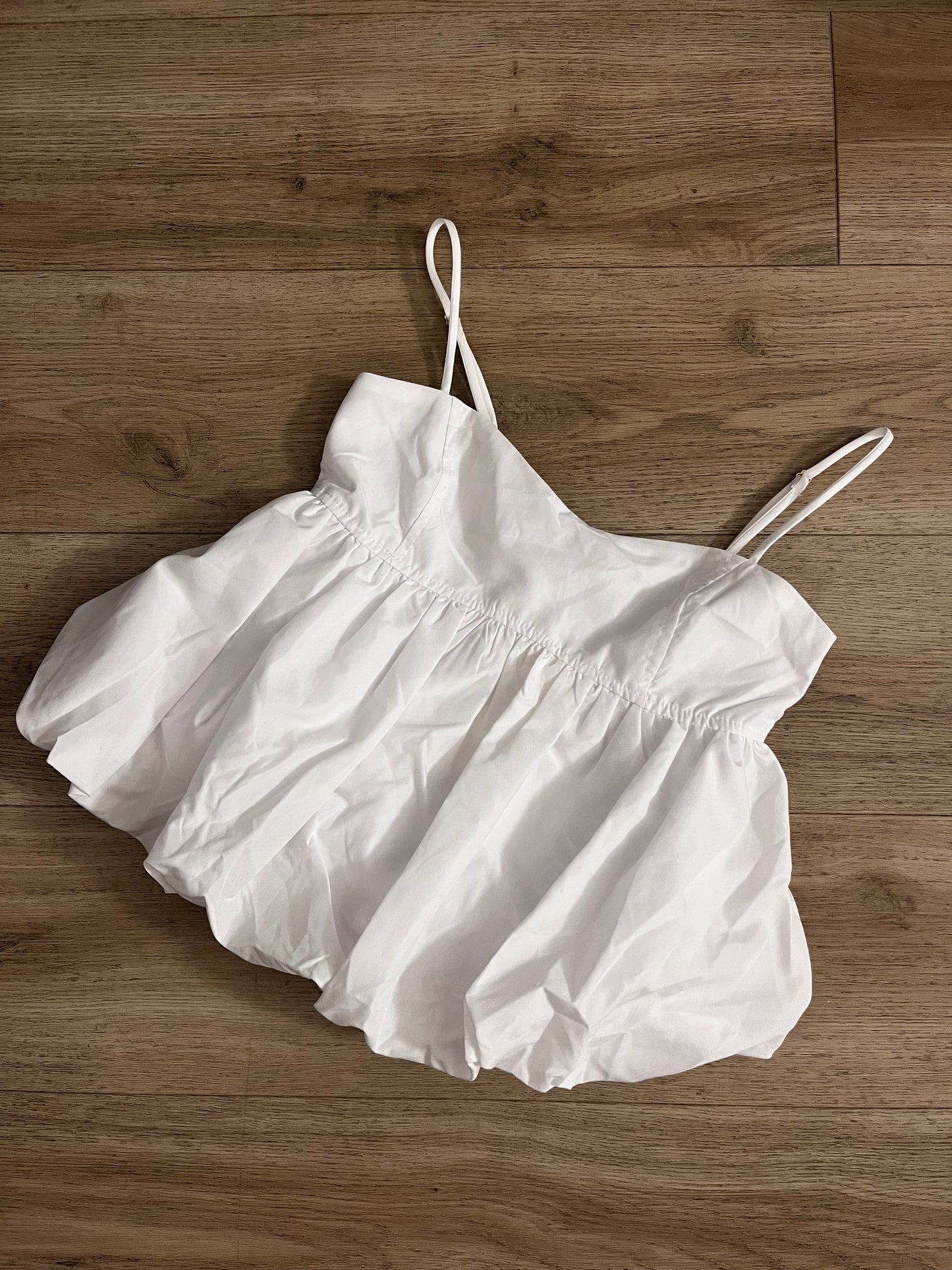 Strappy adjustable bubble hem tops