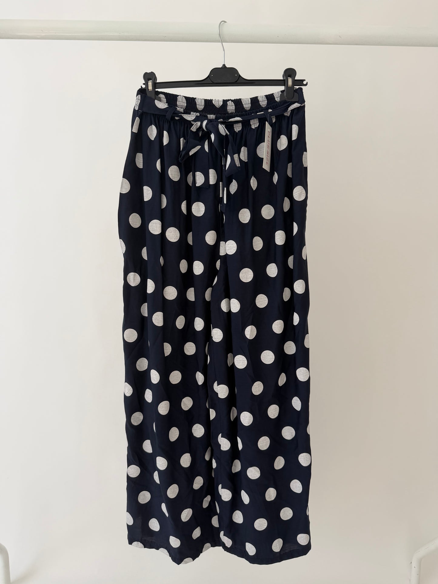 Polka dot wide leg trousers