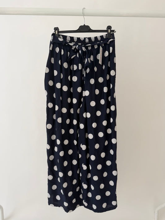 Polka dot wide leg trousers