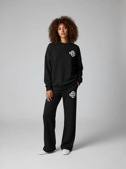 Knitted comfy oversized jumper and trouser tracksuit set