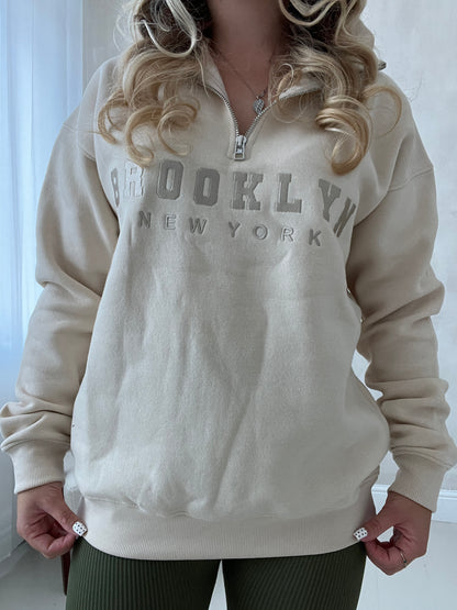 Brooklyn New York quarter zip jumper