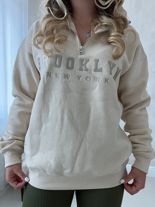 Brooklyn New York quarter zip jumper