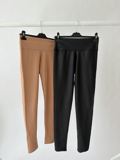 Leather look high waisted leggings