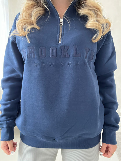 Brooklyn New York quarter zip jumper
