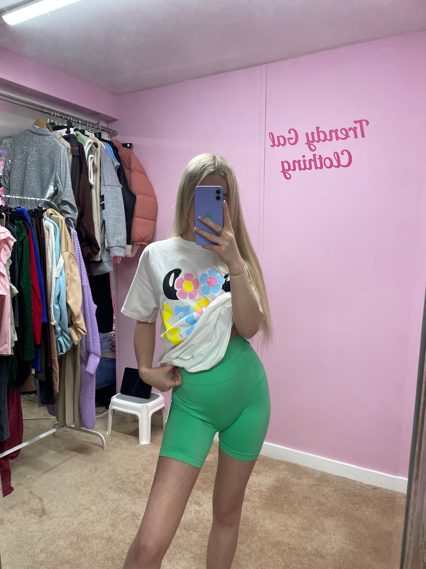 Scrunch bum coloured cycling shorts