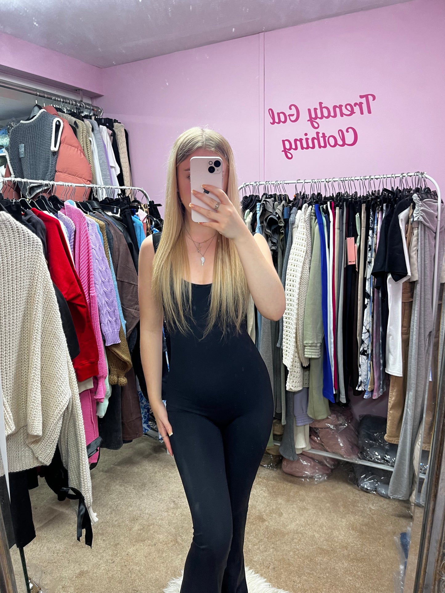 Flared scrunch bum slinky jumpsuits