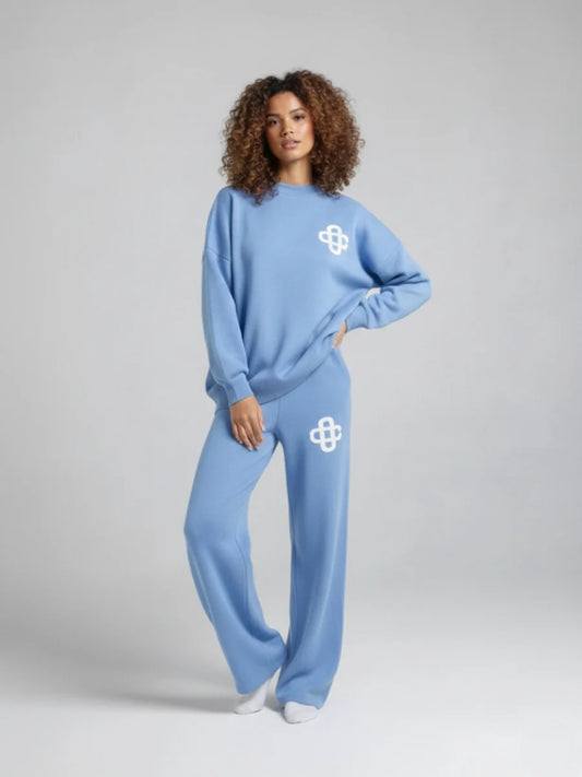Knitted comfy oversized jumper and trouser tracksuit set