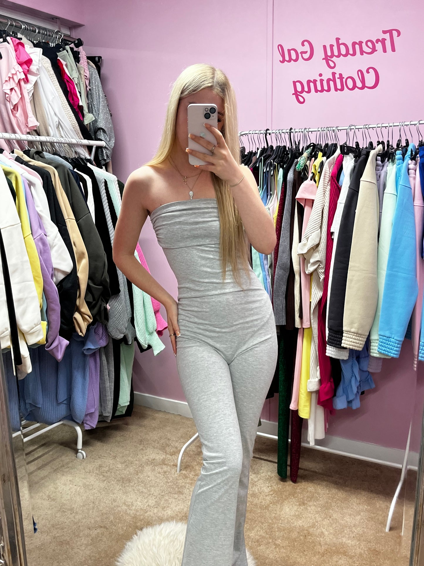 Fold over off the shoulder flared jumpsuit