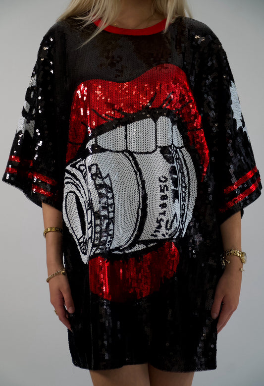 Sparkly sequin graphic dress