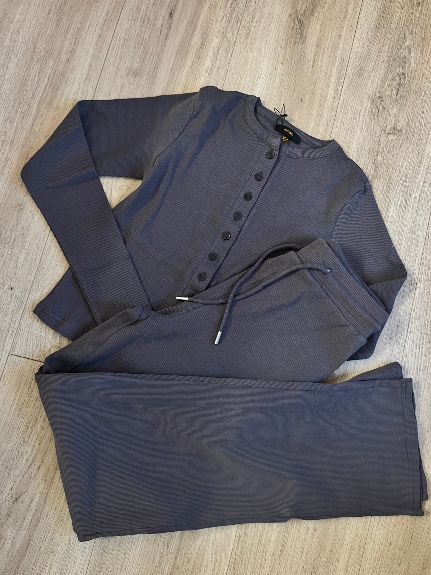 Ribbed button up loungewear set