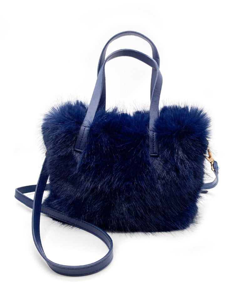 Fluffy bag with handles and long strap