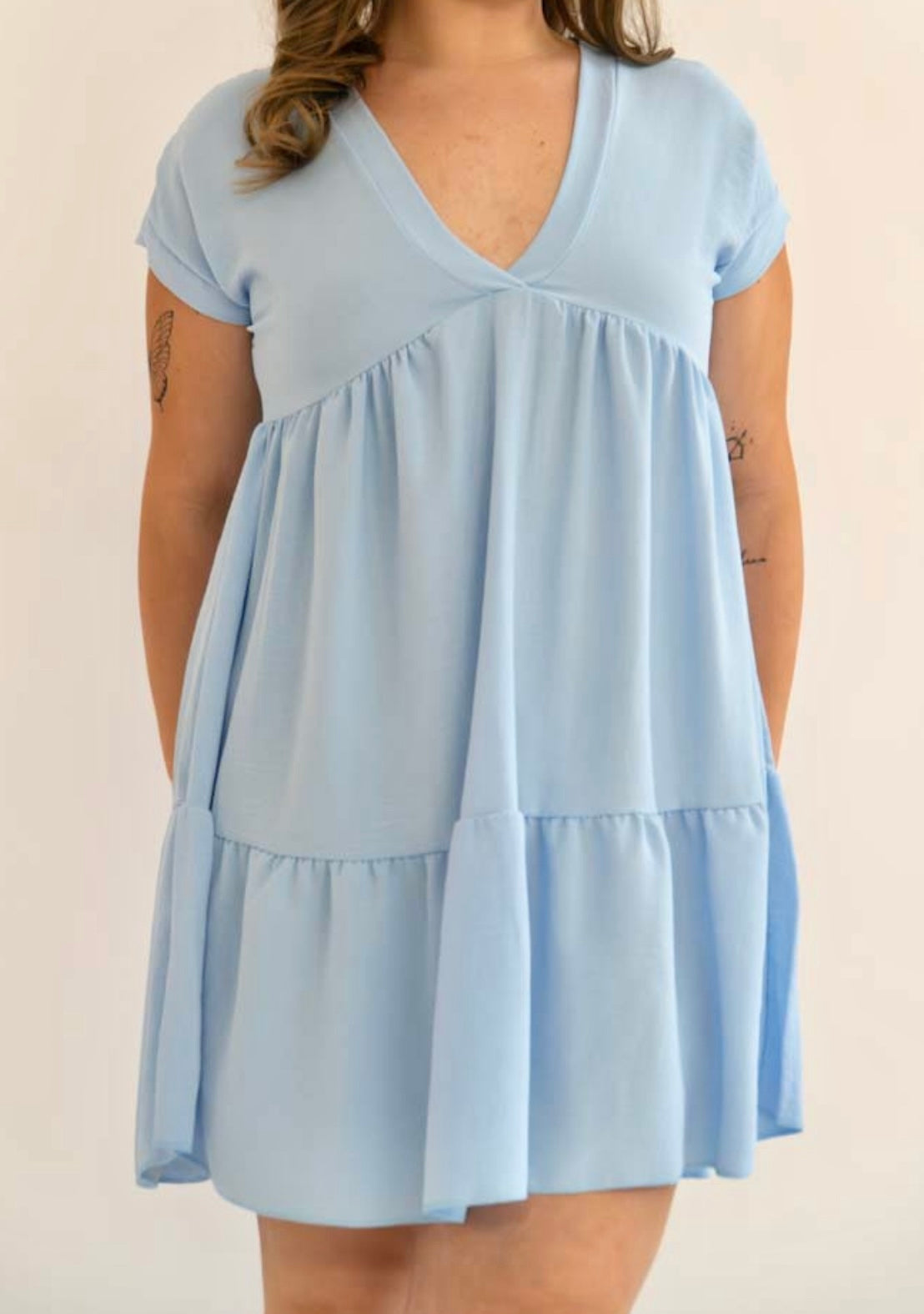 V neck floaty smock dresses