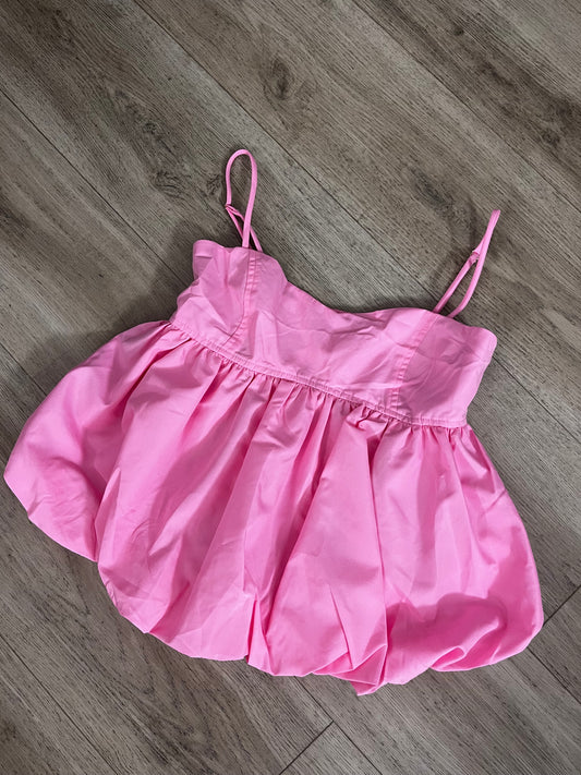 Strappy adjustable bubble hem tops