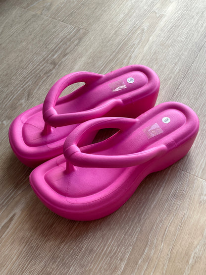 Chunky platform flip flops
