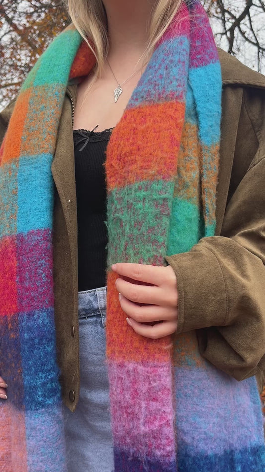 Multicoloured soft scarf