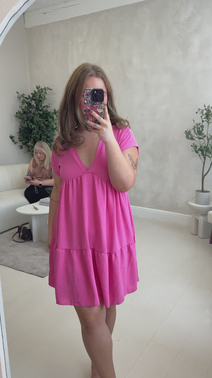 V neck floaty smock dresses